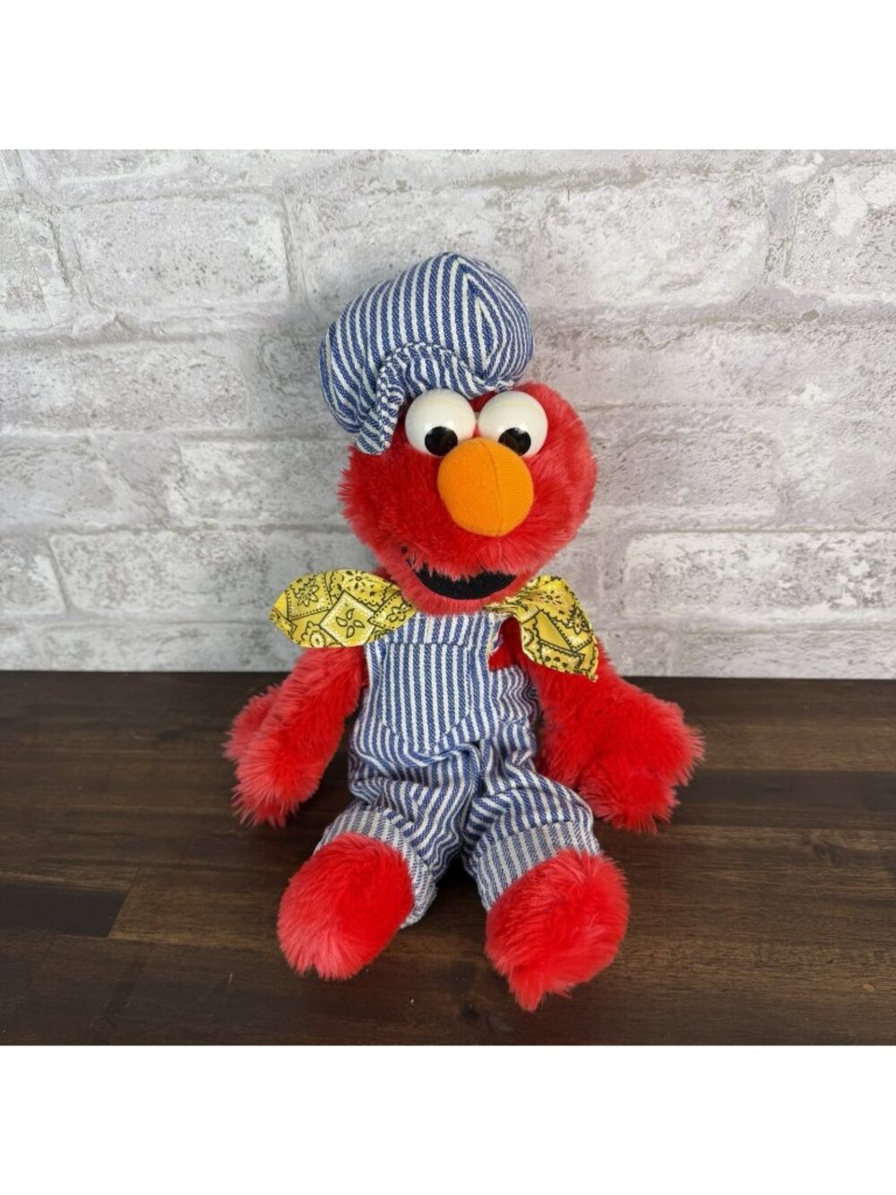 Vintage Applause Elmo Plush Train Conductor Hat Railroad Sesame Street 5312